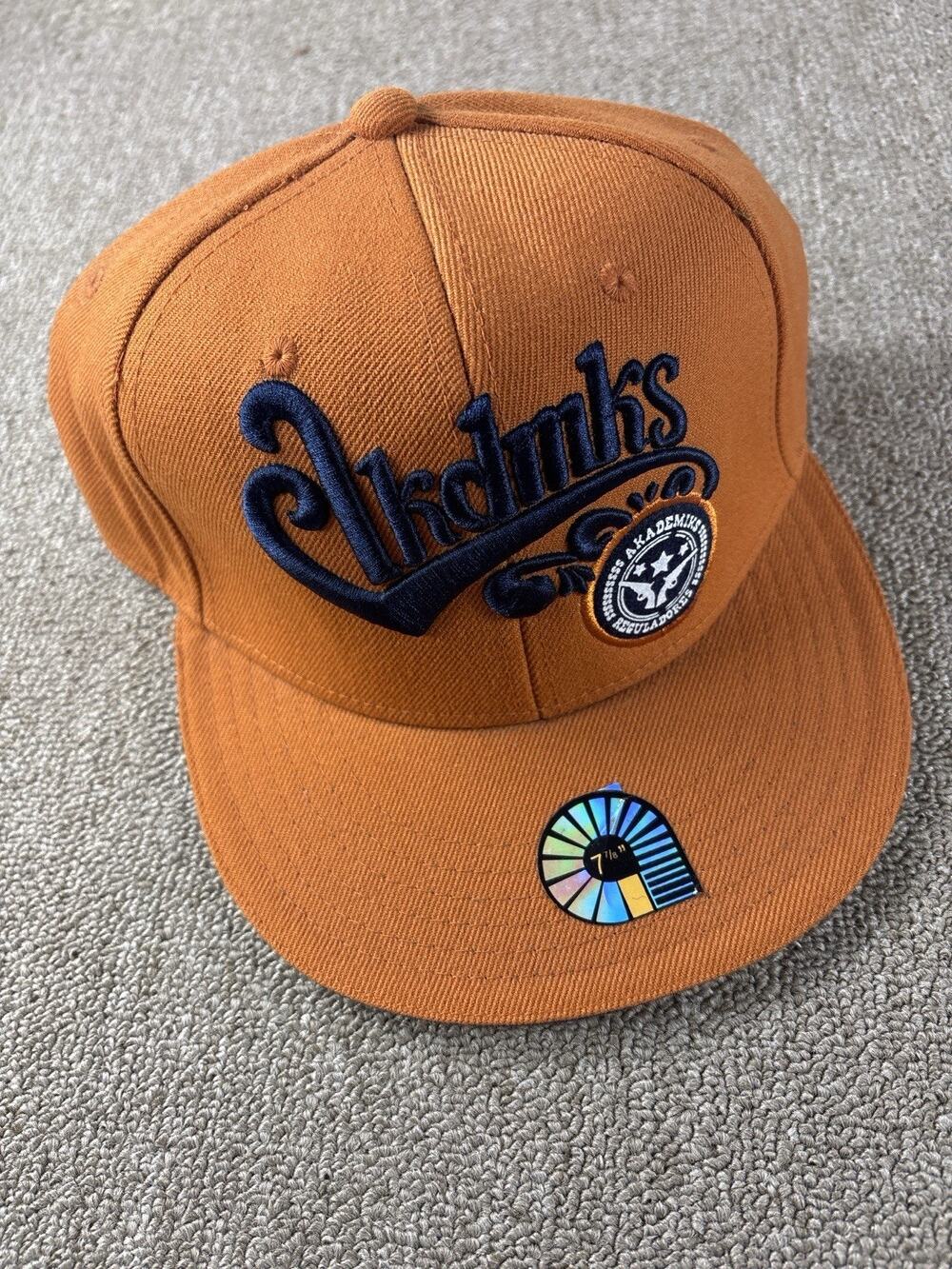 Akademiks Akdmks Fitted Hat 7 1/8 Burnt Orange Flat Brim Deadstock Y2K
